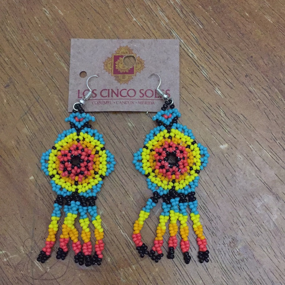 GORGEOUS Handmade Beaded Flower Earrings